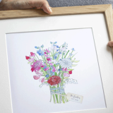 Birth flower bouquet print