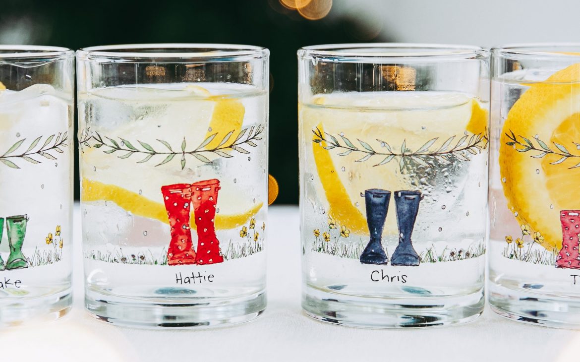 welly boot Christmas glasses