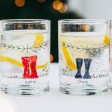 welly boot Christmas glasses